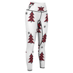 NenntBriy - Yoga Pants for Women Red Plaid Christmas Trees - Customized with photo&text