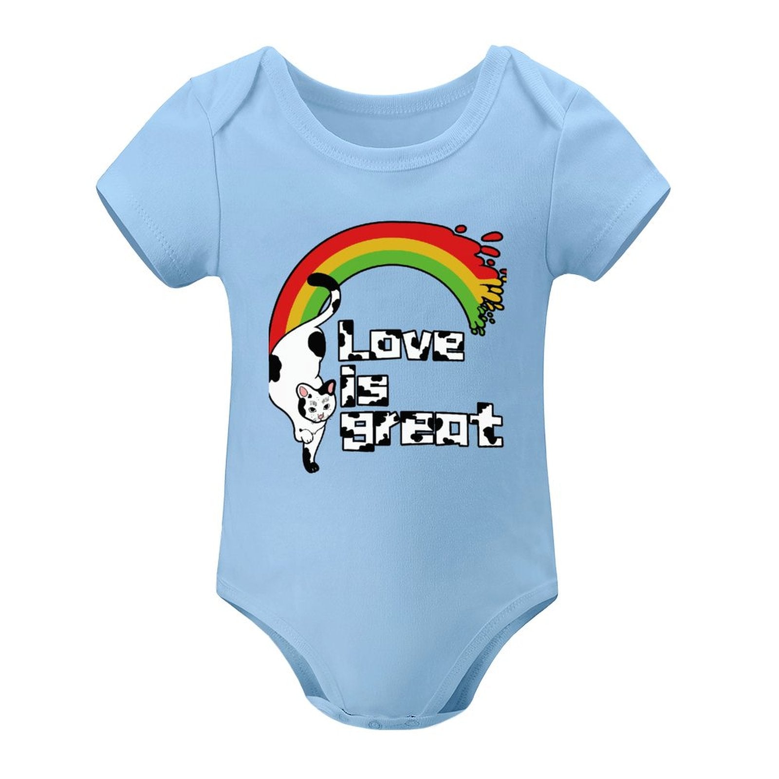NenntBriy - Short Sleeved Baby Jacket Love Is The Great Cat Rainbow  - Customized with photo&text