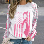 NenntBriy - Raglan Round Neck Sweater Breast Cancer Awareness - Customized with photo&text