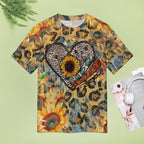 NenntBriy - Full Print T-shirt Leopard Print Sunflower Green Gem Sunflower Leopard  - Customized with photo&text