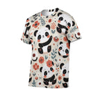 NenntBriy - Men's Short Sleeve T-Shirt Panda, Red - Customized with photo&text