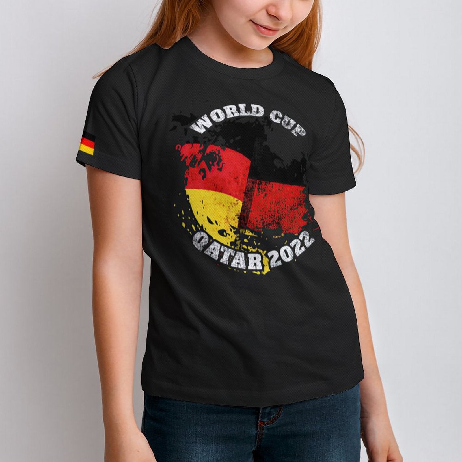 NenntBriy - Children's T-shirt World Cup Qatar 2022 Germany Flag  - Customized with photo&text