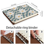 NenntBriy - Notebook Blue And White Plaid, Flower - Customized with photo&text