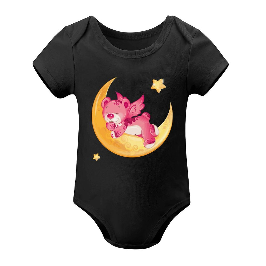 NenntBriy - Short Sleeved Baby Jacket Moon, Pink Bear  - Customized with photo&text