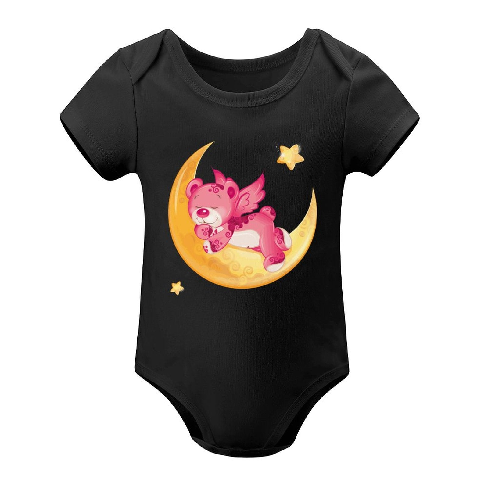 NenntBriy - Short Sleeved Baby Jacket Moon, Pink Bear  - Customized with photo&text