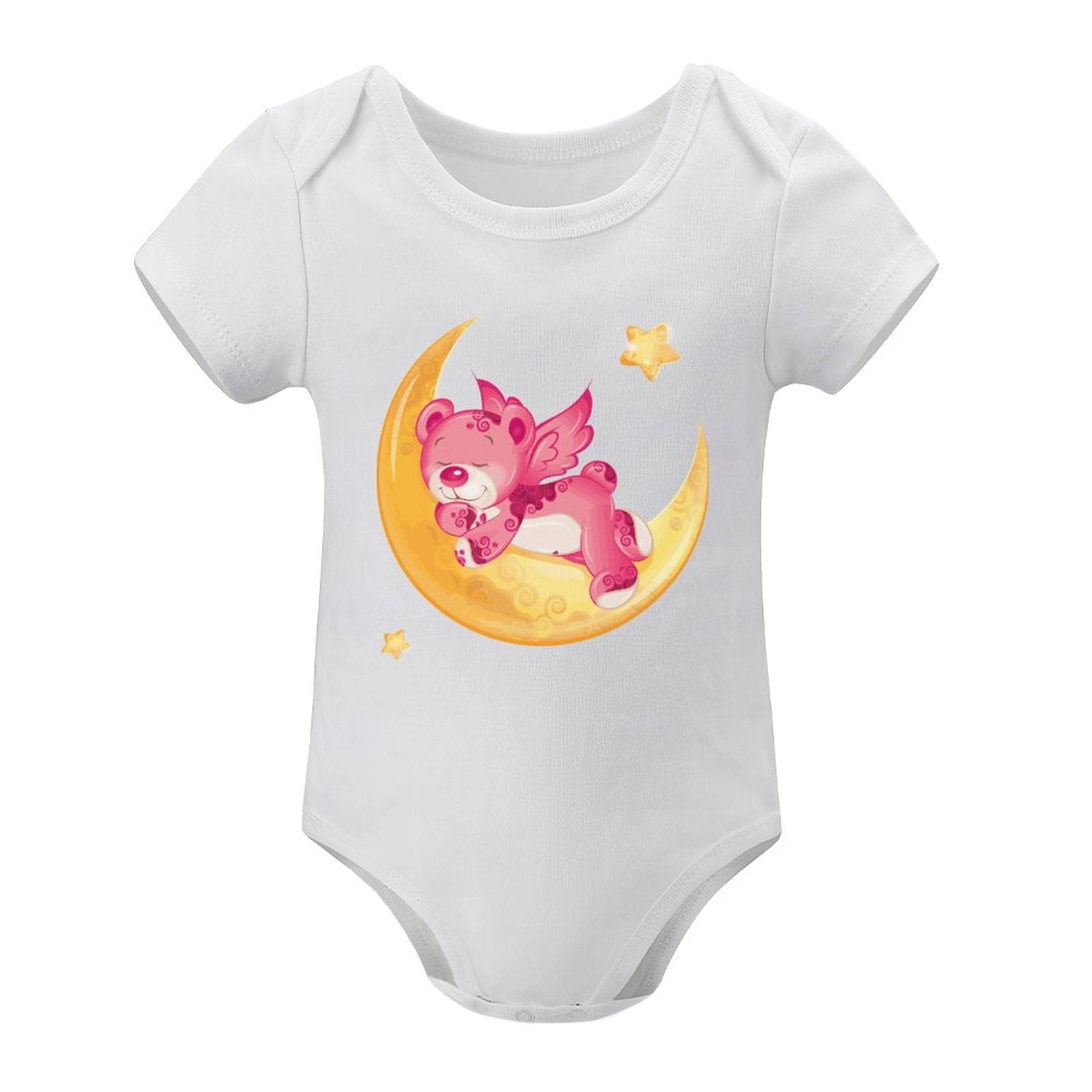 NenntBriy - Short Sleeved Baby Jacket Moon, Pink Bear  - Customized with photo&text
