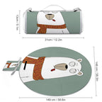 NenntBriy - Round Outdoor Picnic Mat Squint Bear - Customized with photo&text