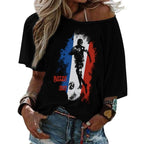 NenntBriy - Mid Sleeve Straight Neck T-shirt QATAR 2022 FRACE - Customized with photo&text