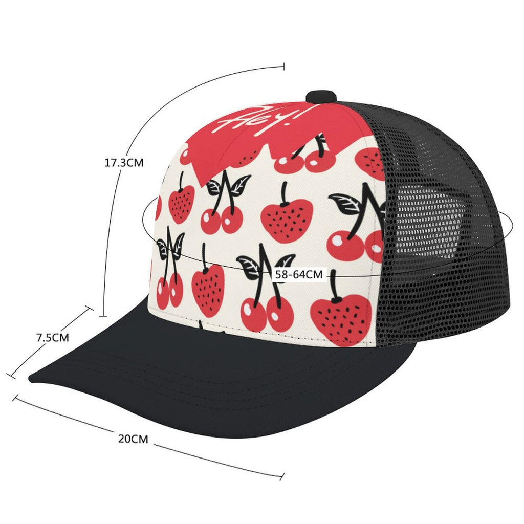 NenntBriy - Baseball Cap Hey, Strawberry, Cherry  - Customized with photo&text