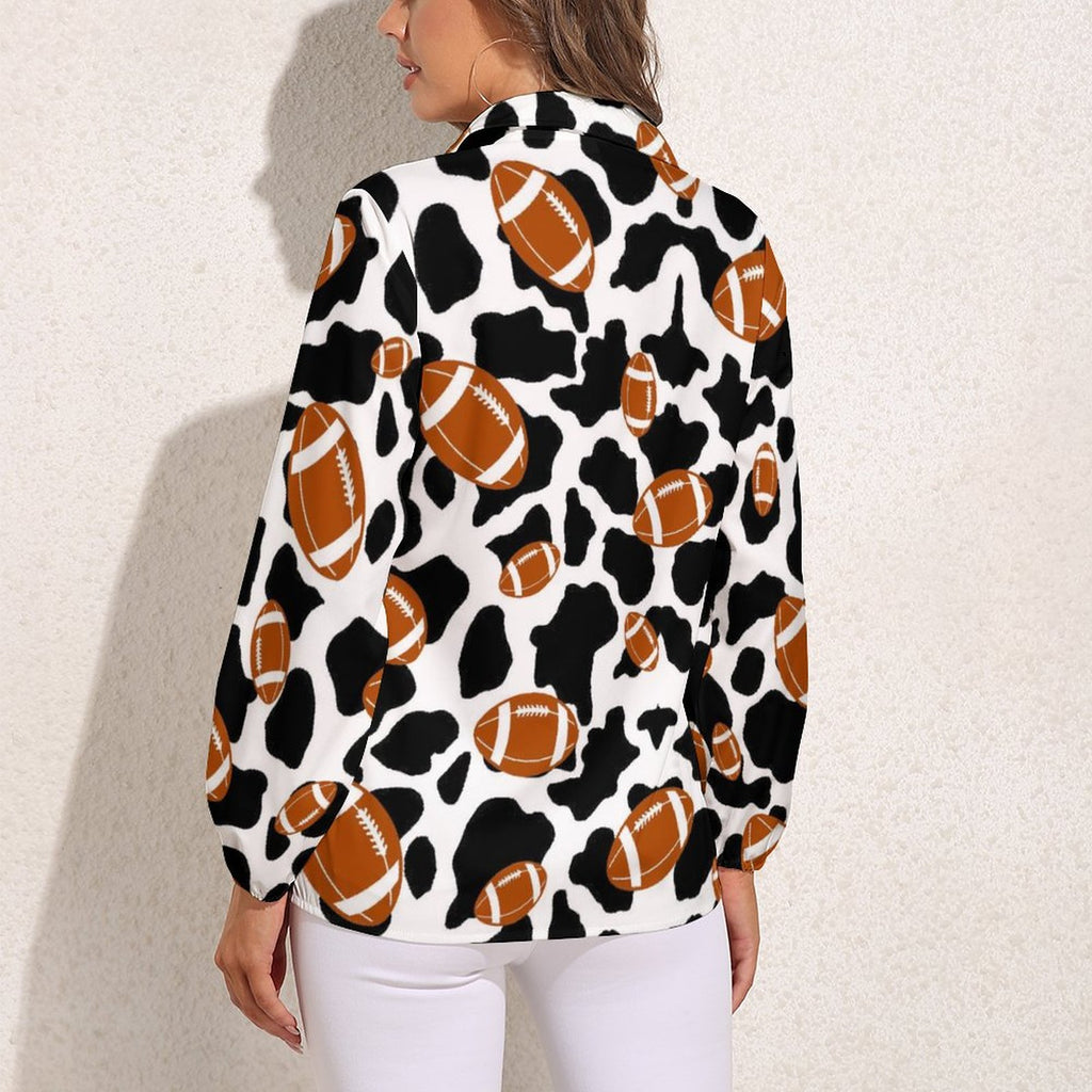 NenntBriy - Vntage Casual Long Sleeve Shirt Tops American Football Pattern- Customized with photo&text