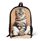 NenntBriy - 17 Inch Shoulder Backpack Cat, Squat, Pet - Customized with photo&text
