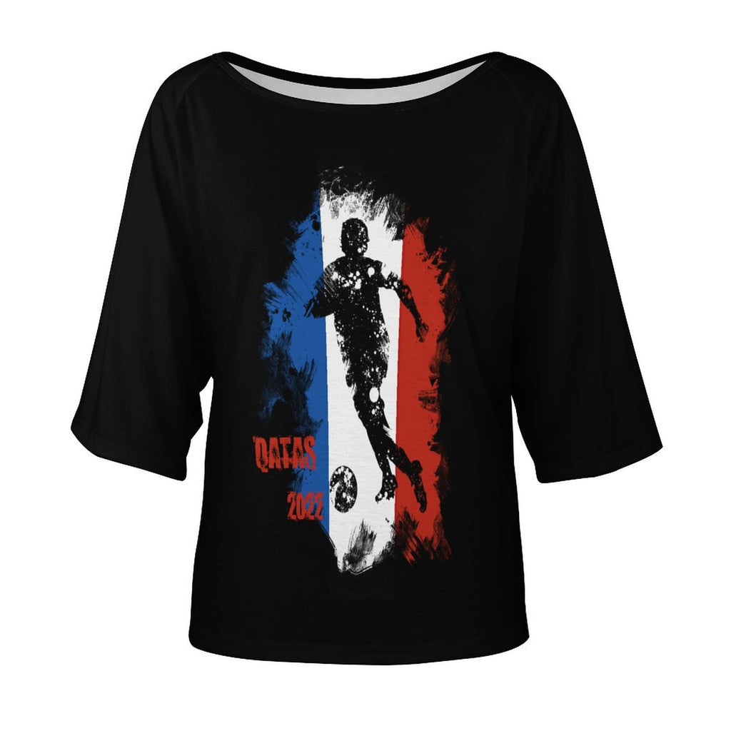 NenntBriy - Mid Sleeve Straight Neck T-shirt QATAR 2022 FRACE - Customized with photo&text