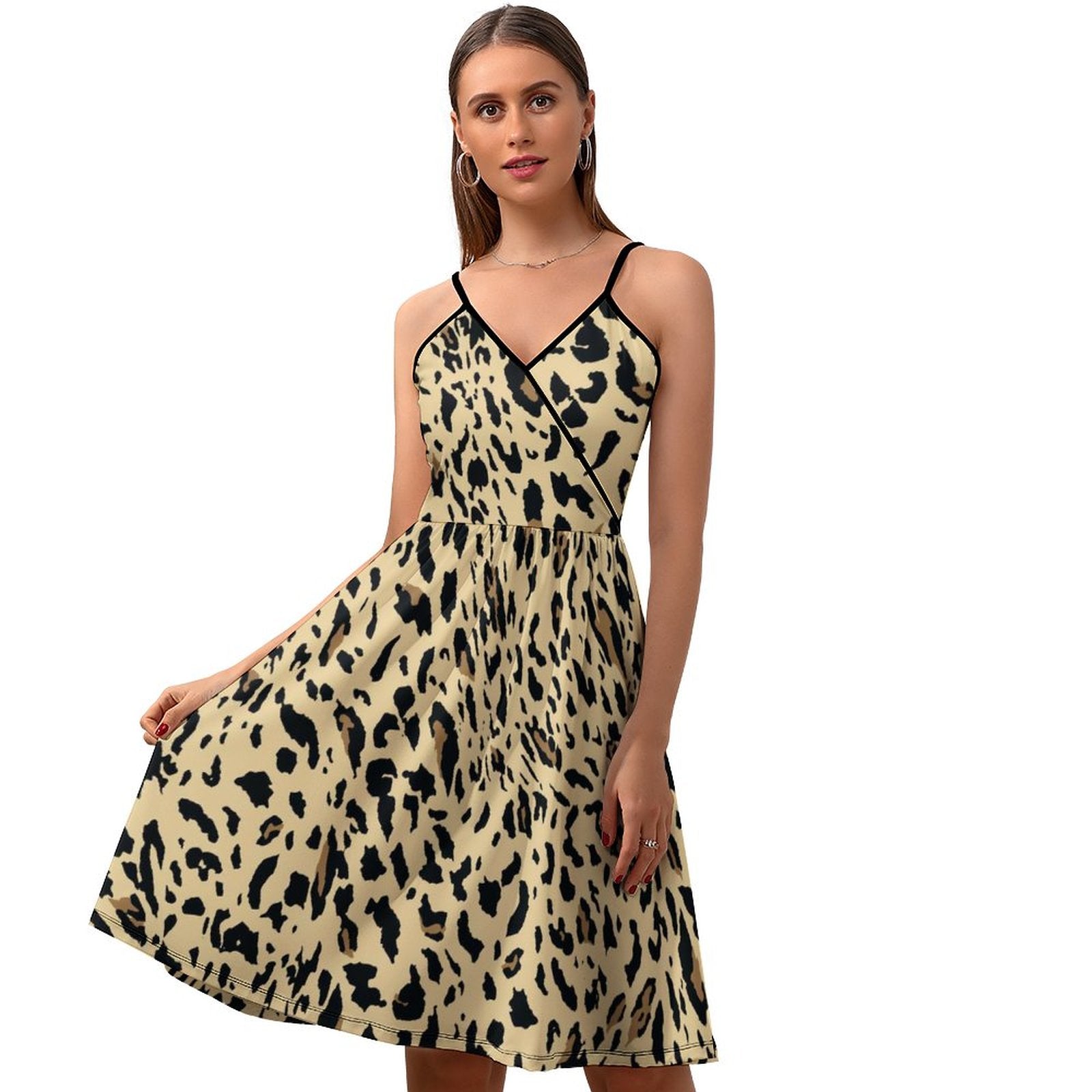 NenntBriy - Women's Sling Dress Leopard Grain - Customized with photo&text