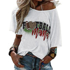 NenntBriy - Mid Sleeve Straight Neck T-shirt Football Mama - Customized with photo&text