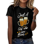NenntBriy - Full Print T-shirt Just A Girl Who Loves Beer - Customized with photo&text