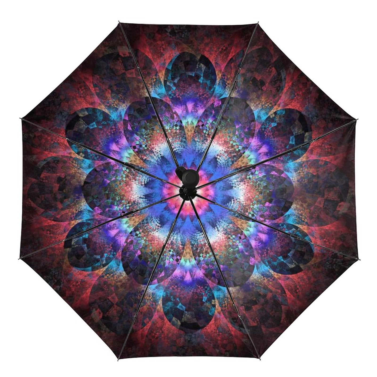 NenntBriy - 3 Fold Auto Umbrella 8K fully automatic umbrella (printed inside and black vinyl outside) - Customized with photo&text