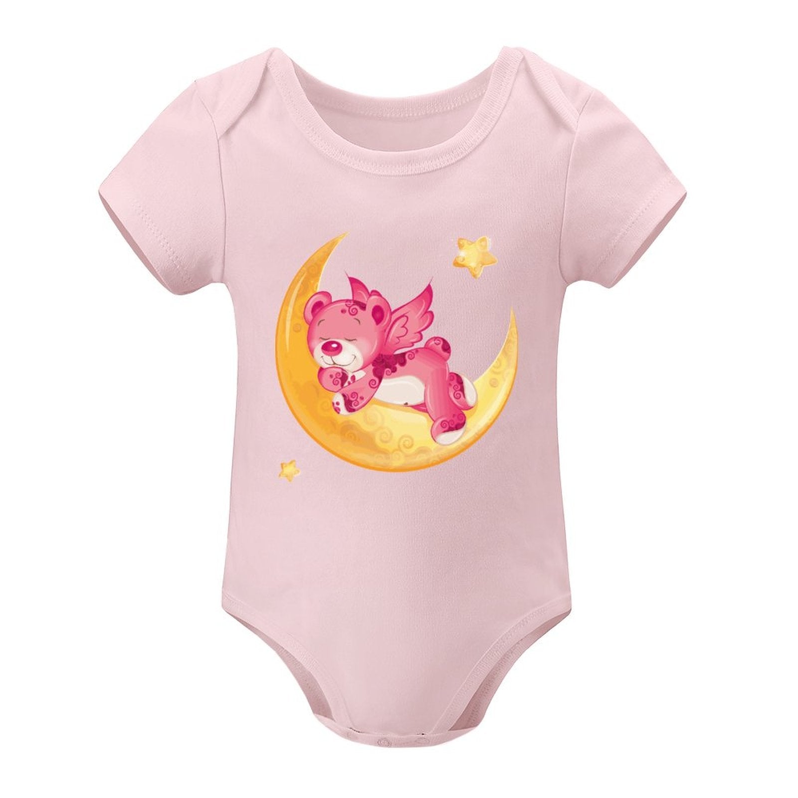 NenntBriy - Short Sleeved Baby Jacket Moon, Pink Bear  - Customized with photo&text