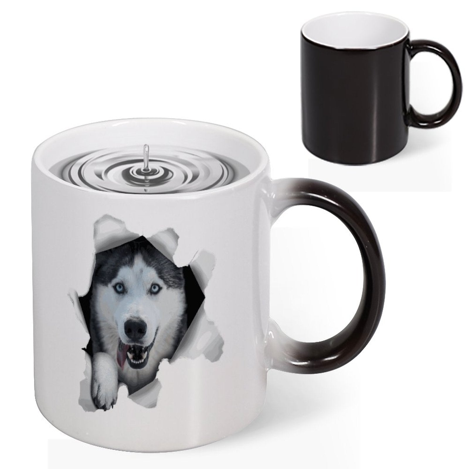NenntBriy - Discoloration Mug Husky Dog Broken Hole - Customized with photo&text