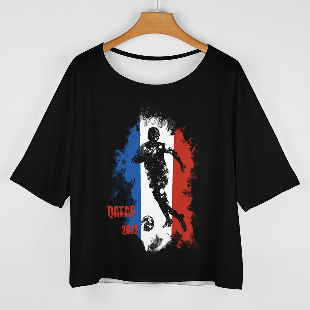 NenntBriy - Mid Sleeve Straight Neck T-shirt QATAR 2022 FRACE - Customized with photo&text