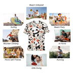 NenntBriy - Men's Short Sleeve T-Shirt Panda, Red - Customized with photo&text