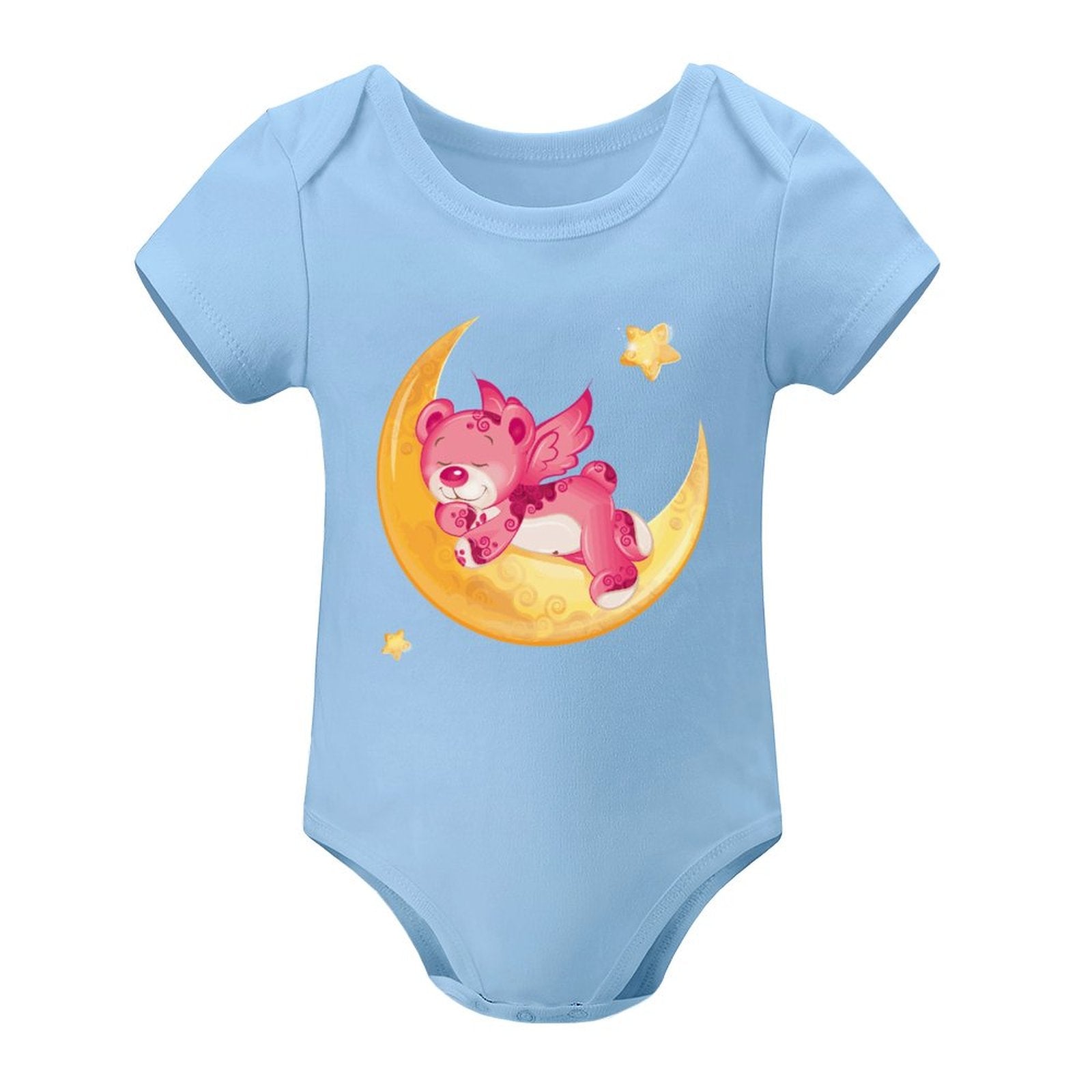 NenntBriy - Short Sleeved Baby Jacket Moon, Pink Bear  - Customized with photo&text