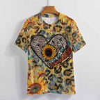 NenntBriy - Full Print T-shirt Leopard Print Sunflower Green Gem Sunflower Leopard  - Customized with photo&text