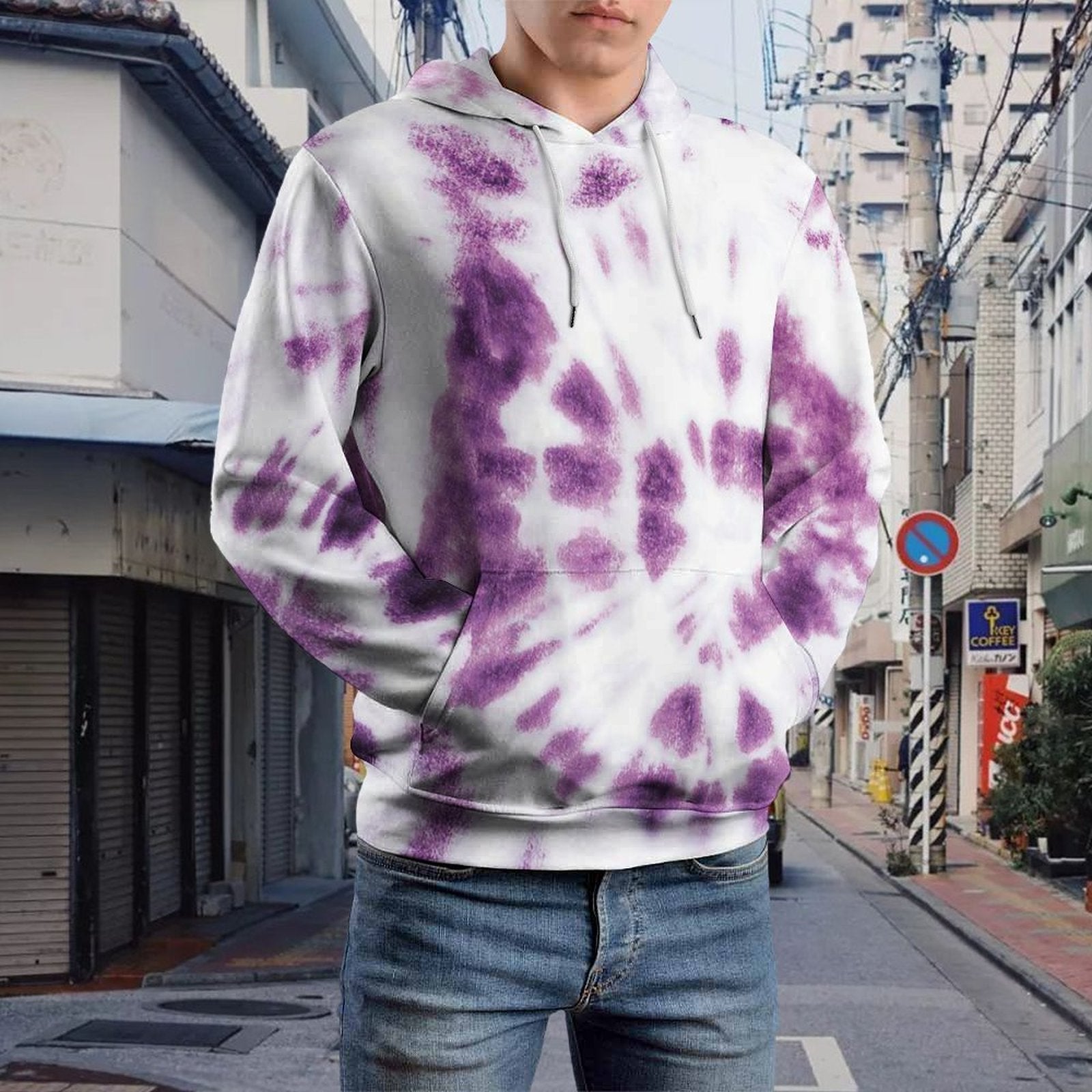 NenntBriy - Double Hat Sweater Purple Tie-dye - Customized with photo&text