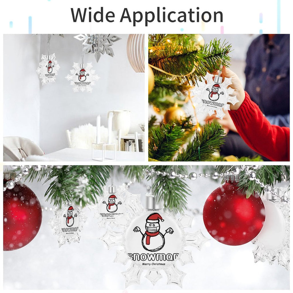 NenntBriy - Snowflake Pendant Snowman Mouth-muffle Graffiti - Customized with photo&text