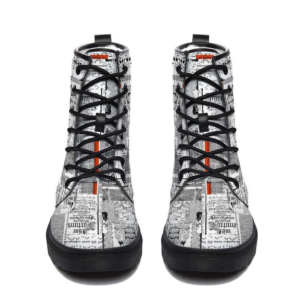 NenntBriy - Adult Full-print Boots for Men And Women Newspaper - Customized with photo&text