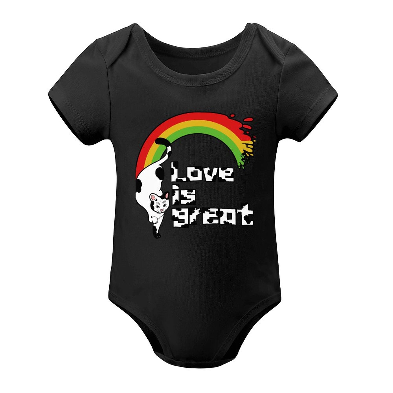 NenntBriy - Short Sleeved Baby Jacket Love Is The Great Cat Rainbow  - Customized with photo&text
