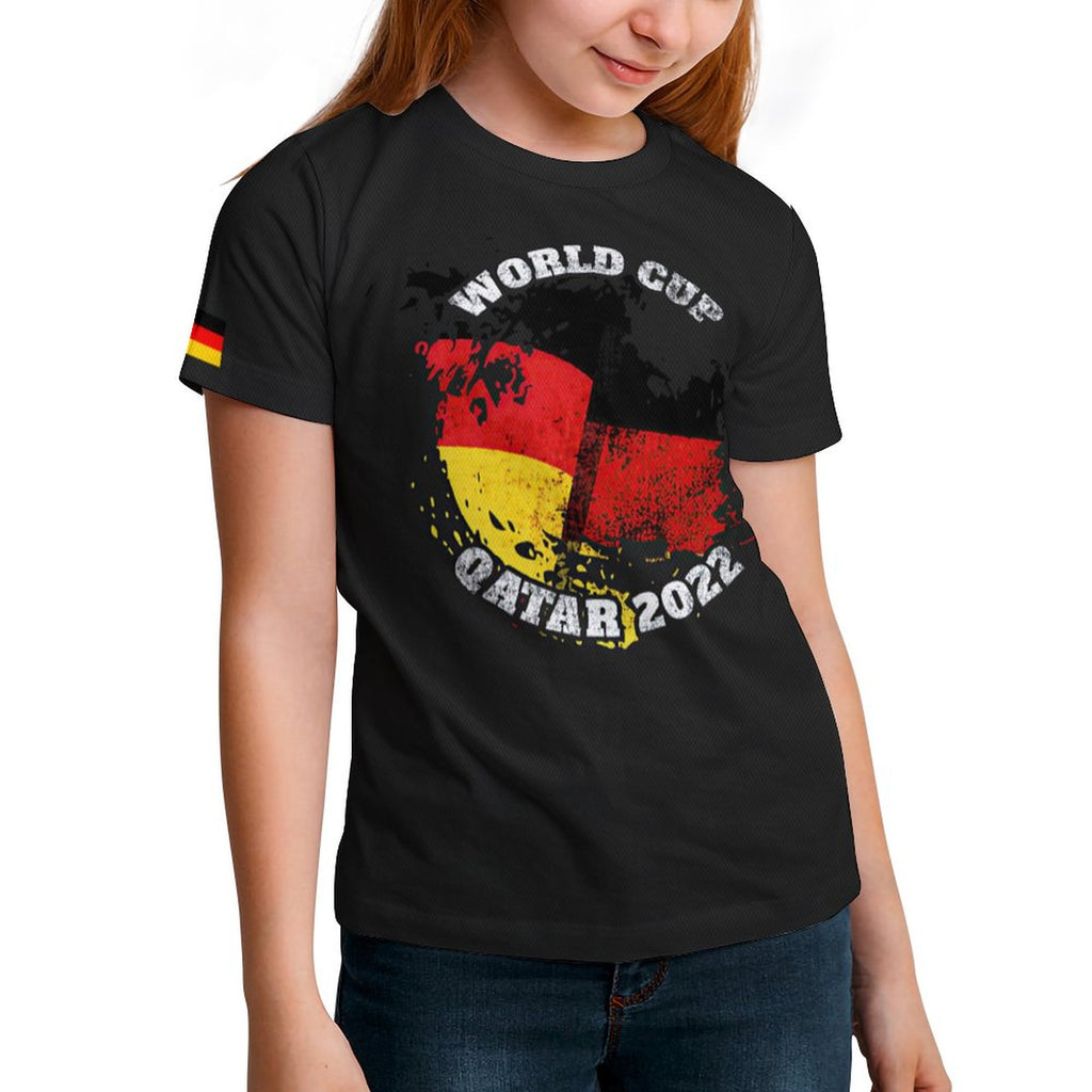 NenntBriy - Children's T-shirt World Cup Qatar 2022 Germany Flag  - Customized with photo&text