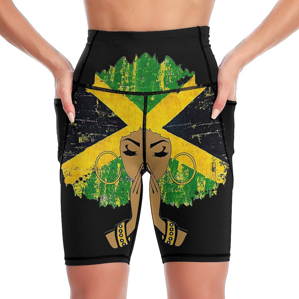 NenntBriy - Knee-Length Yoga Shorts Jamaica Women - Customized with photo&text