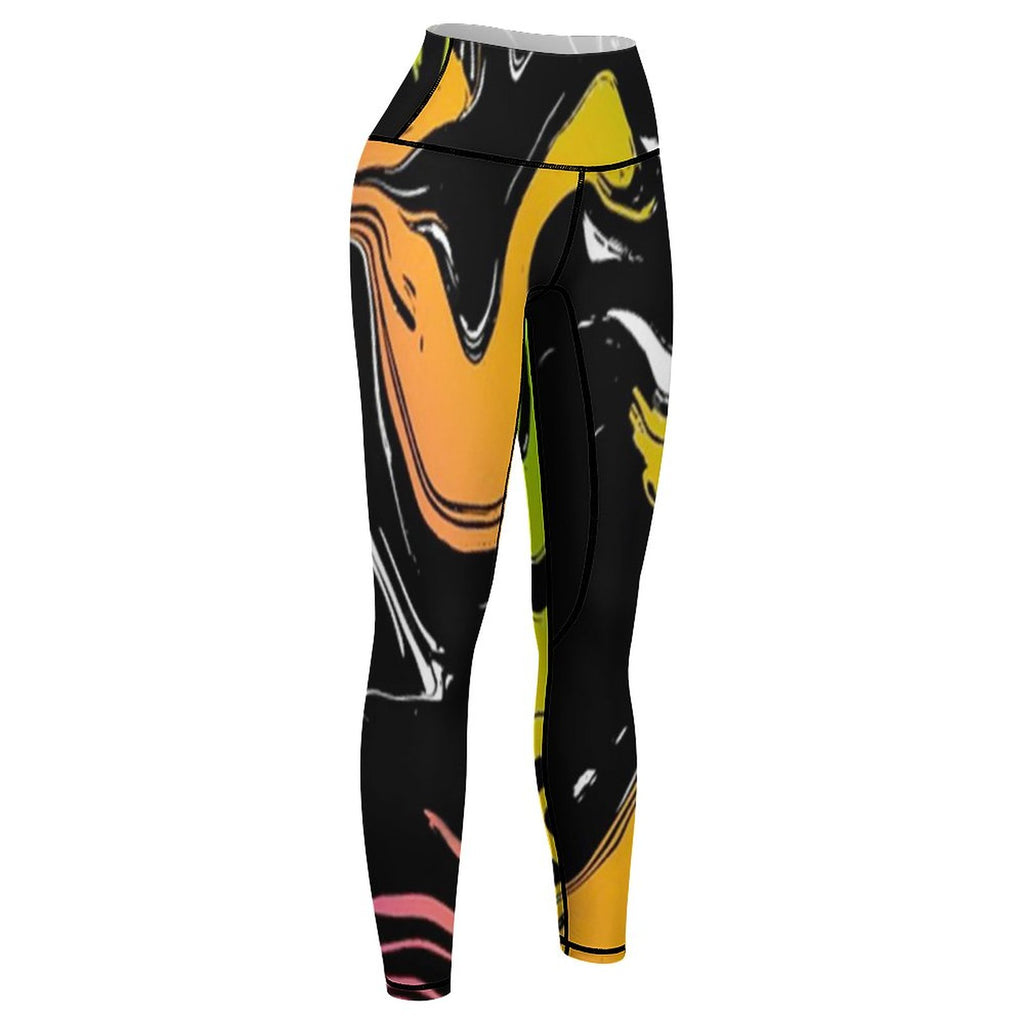 NenntBriy - Yoga Pants for Women Flowing Sci-fi Liquid Dazzle - Customized with photo&text