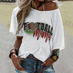 NenntBriy - Mid Sleeve Straight Neck T-shirt Football Mama - Customized with photo&text