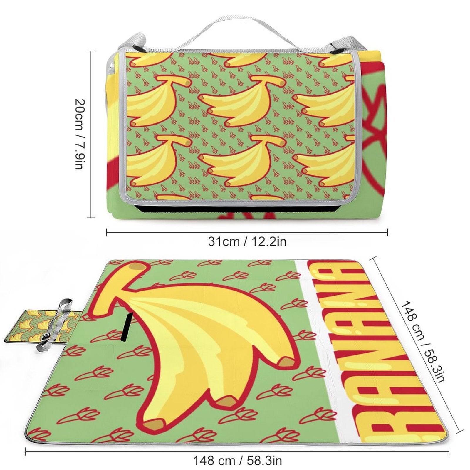 NenntBriy - Square Picnic Mat A Banana A T-shirt - Customized with photo&text