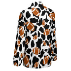 NenntBriy - Vntage Casual Long Sleeve Shirt Tops American Football Pattern- Customized with photo&text