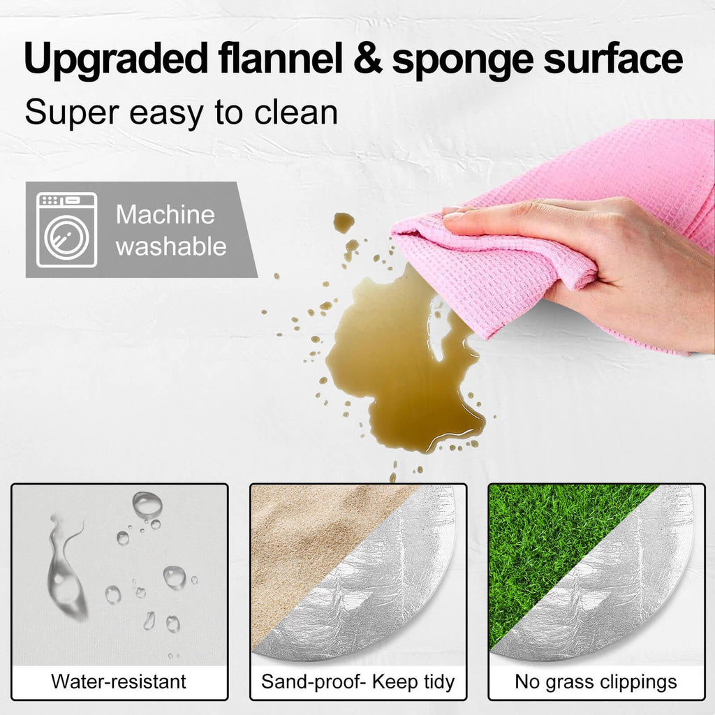 NenntBriy - Round Outdoor Picnic Mat Squint Bear - Customized with photo&text