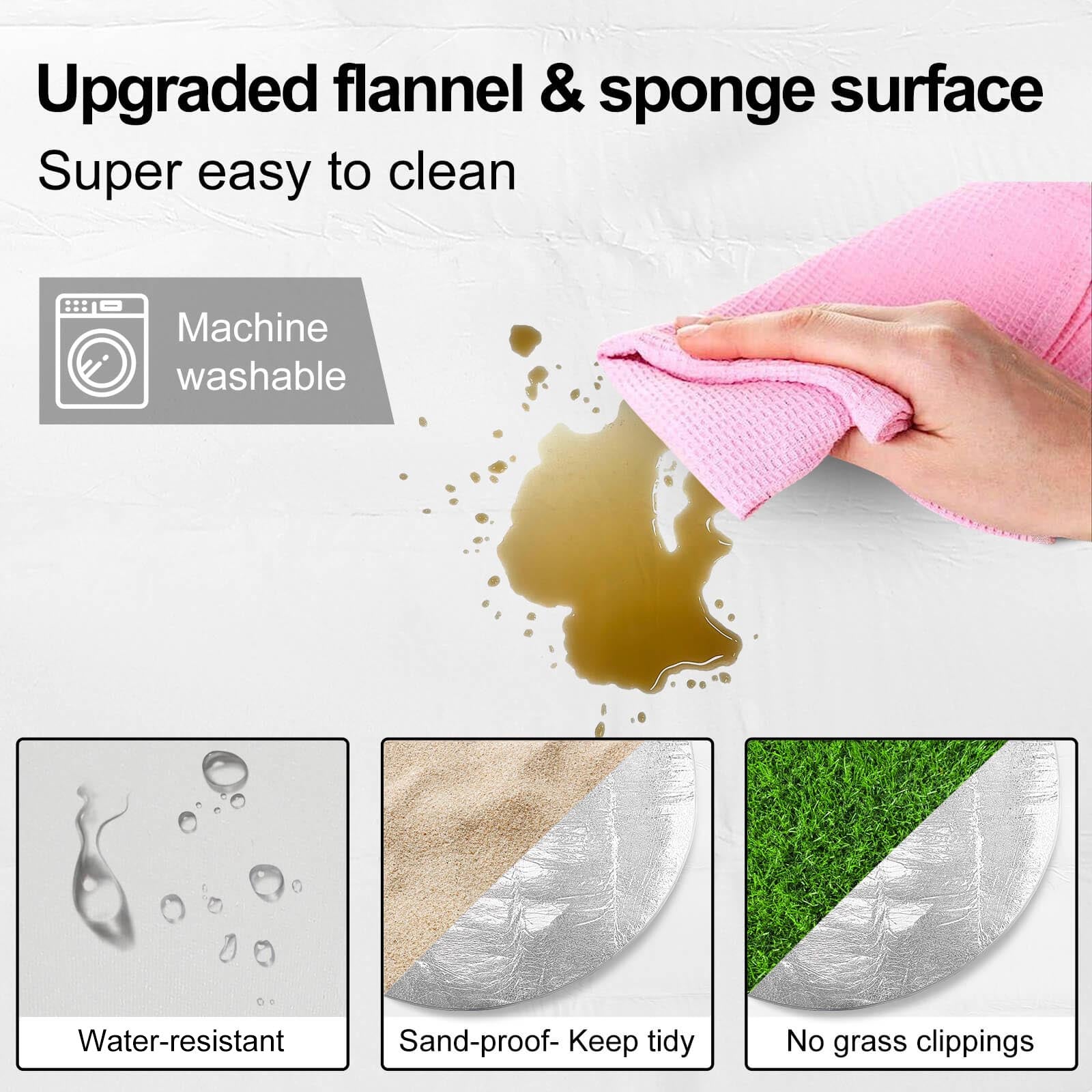 NenntBriy - Round Outdoor Picnic Mat Squint Bear - Customized with photo&text