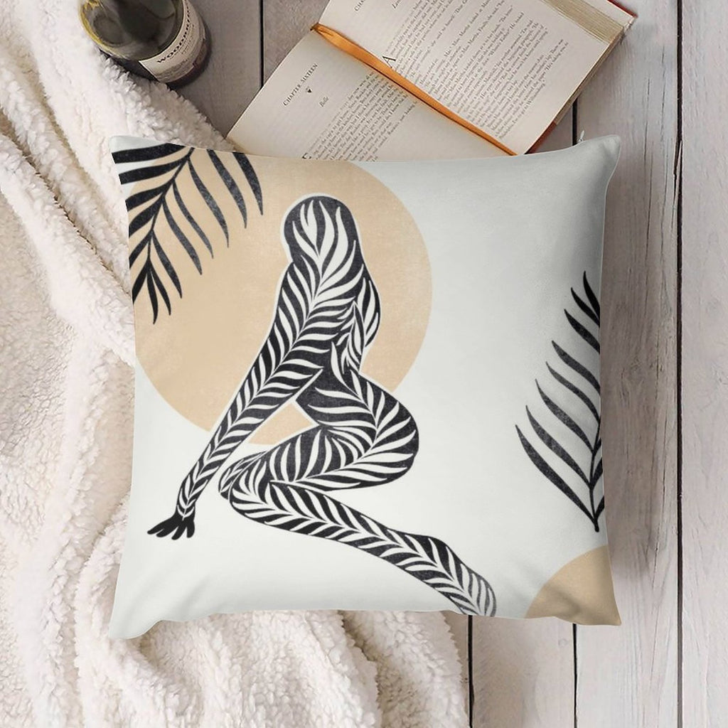 NenntBriy - Plush Pillow Case (double-sided Design) Girl Paintings Tree - Customized with photo&text