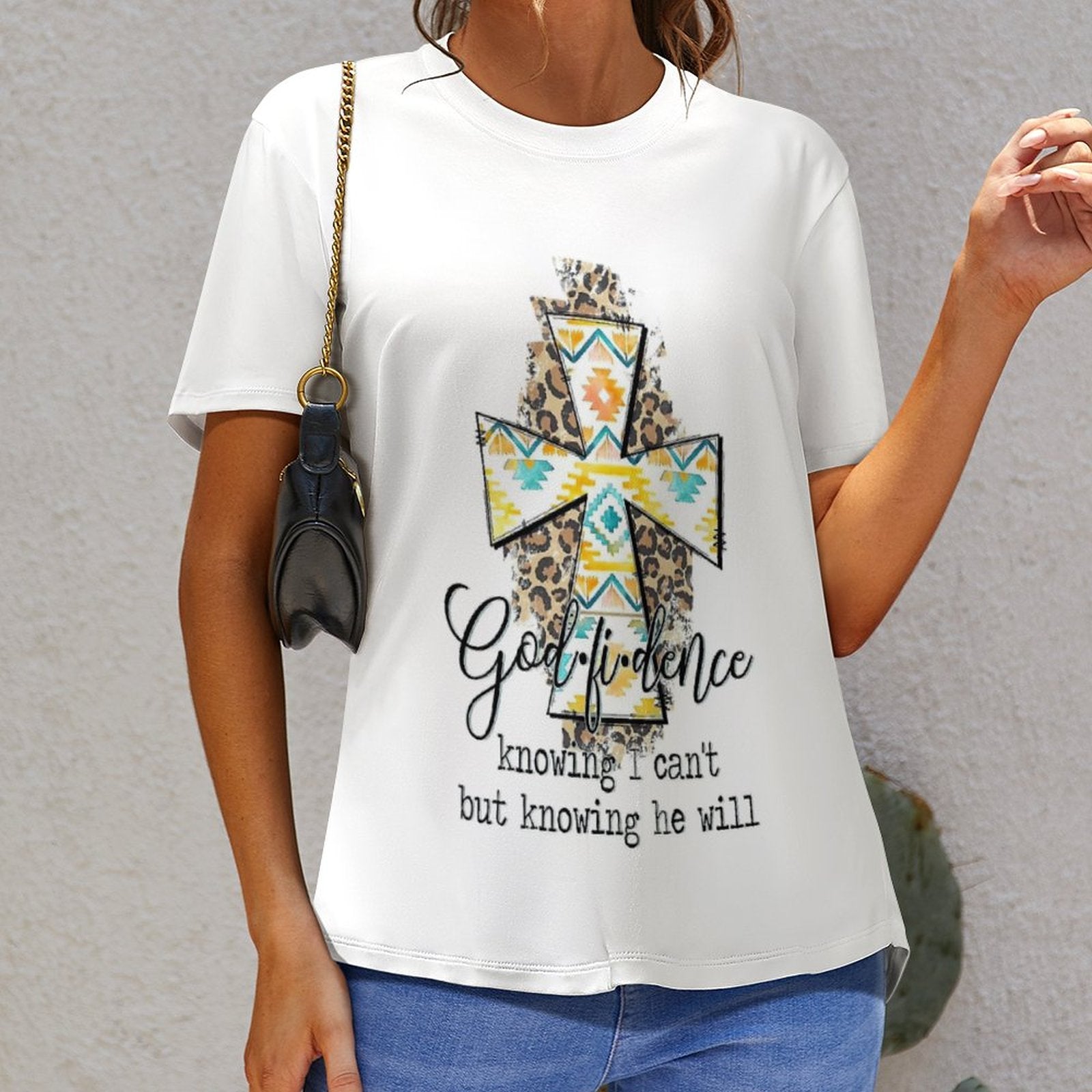 NenntBriy - Full Print T-shirt Tribe Geometry Cross Graphic - Customized with photo&text