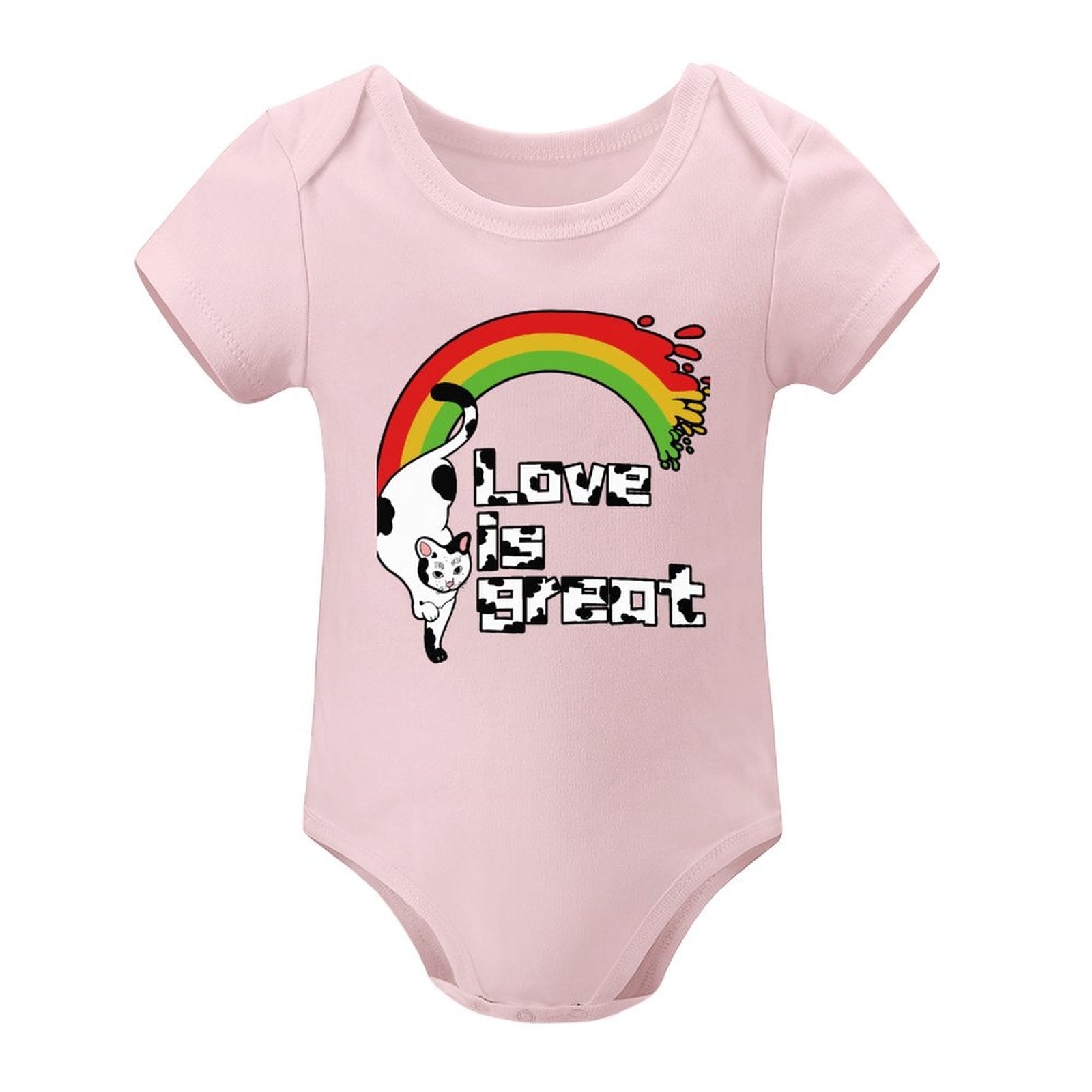 NenntBriy - Short Sleeved Baby Jacket Love Is The Great Cat Rainbow  - Customized with photo&text