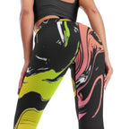 NenntBriy - Yoga Pants for Women Flowing Sci-fi Liquid Dazzle - Customized with photo&text