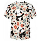 NenntBriy - Men's Short Sleeve T-Shirt Panda, Red - Customized with photo&text