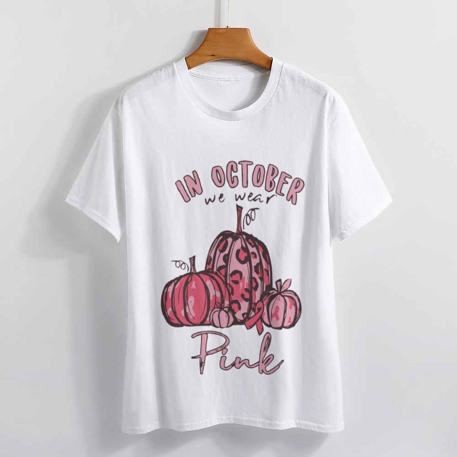 NenntBriy - Full Print T-shirt in October We Wear Pink - Customized with photo&text