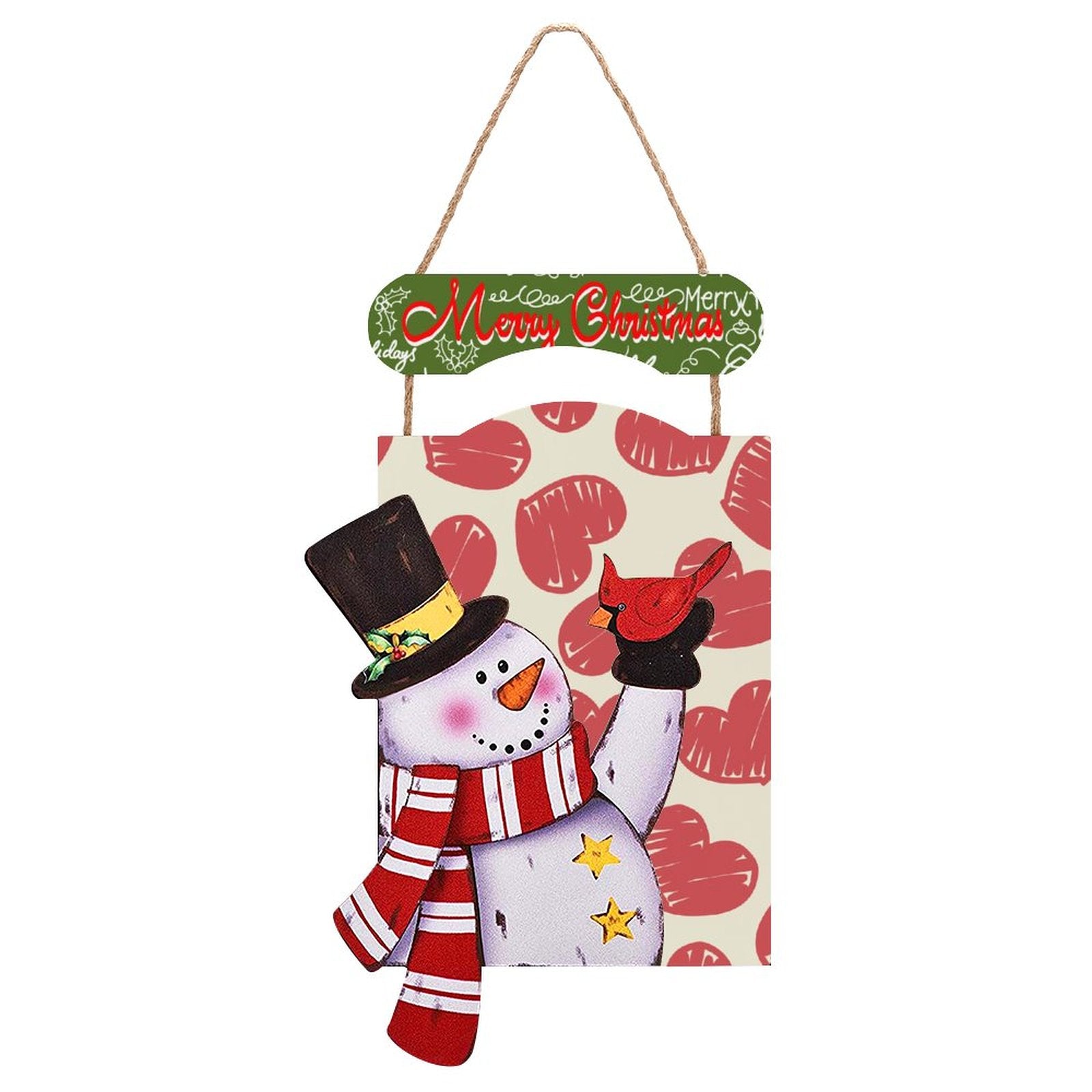 NenntBriy - Wooden Hanging Picture Love-doodle-repeat-red  - Customized with photo&text