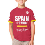 NenntBriy - Children's T-shirt Spain It's Where My Story Beging  - Customized with photo&text