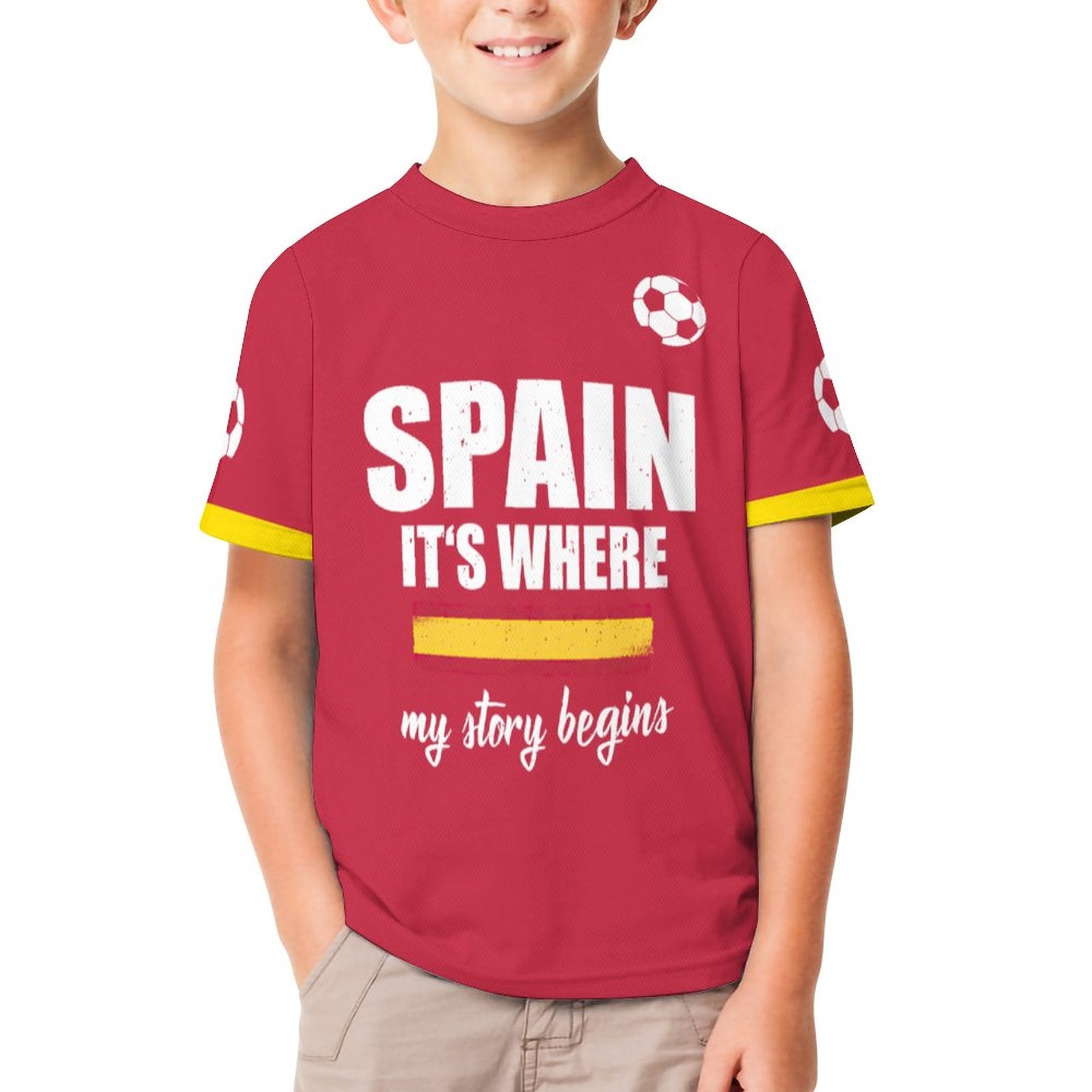 NenntBriy - Children's T-shirt Spain It's Where My Story Beging  - Customized with photo&text