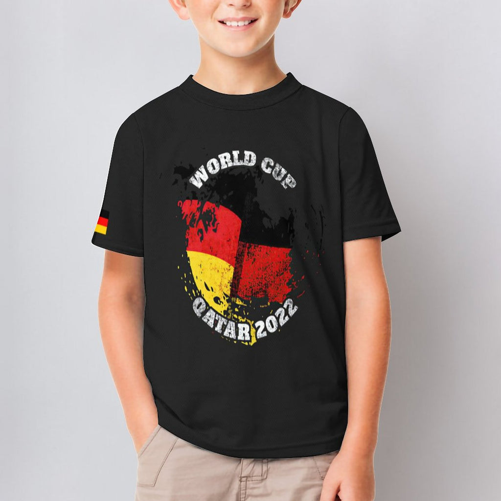 NenntBriy - Children's T-shirt World Cup Qatar 2022 Germany Flag  - Customized with photo&text