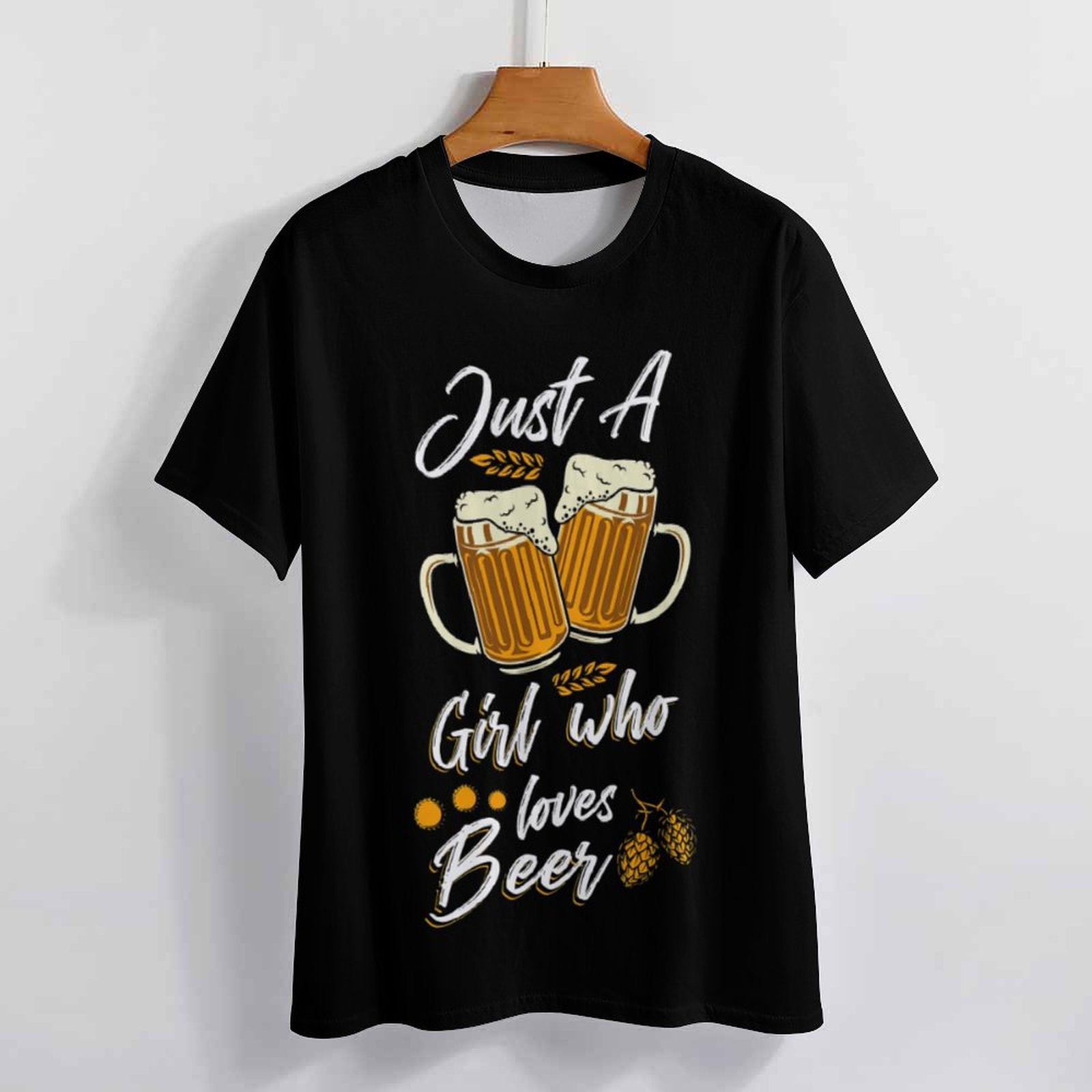 NenntBriy - Full Print T-shirt Just A Girl Who Loves Beer - Customized with photo&text
