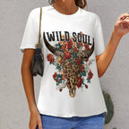 NenntBriy - Full Print T-shirt Wild Soul Bull's Head Print - Customized with photo&text